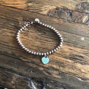 Tiffany & Co. blue enamel heart bracelet